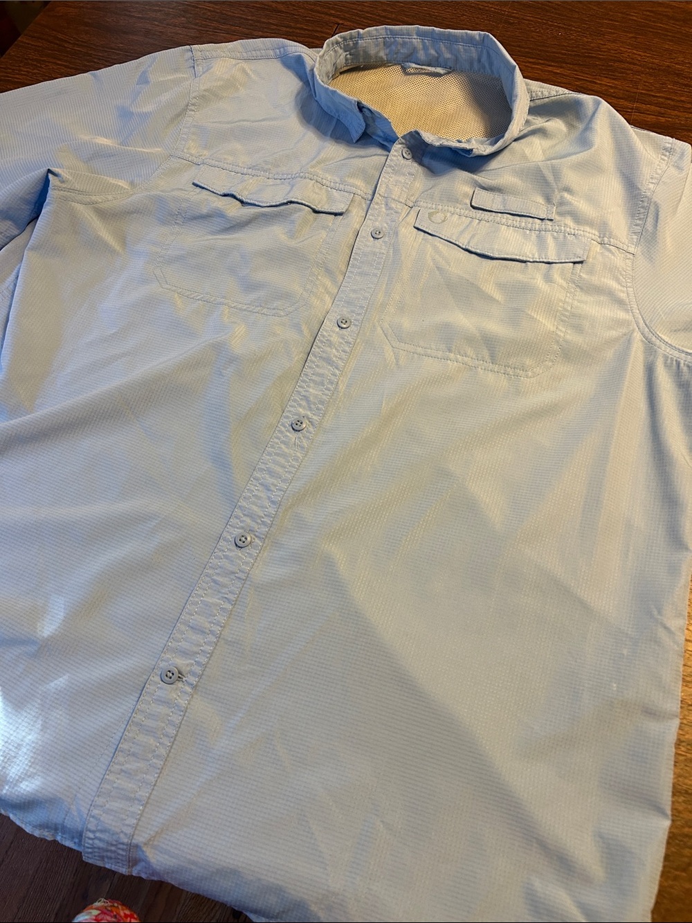 American Outdoorsman Blue Button-Up Shirt w/Chest Pockets & vented back panel